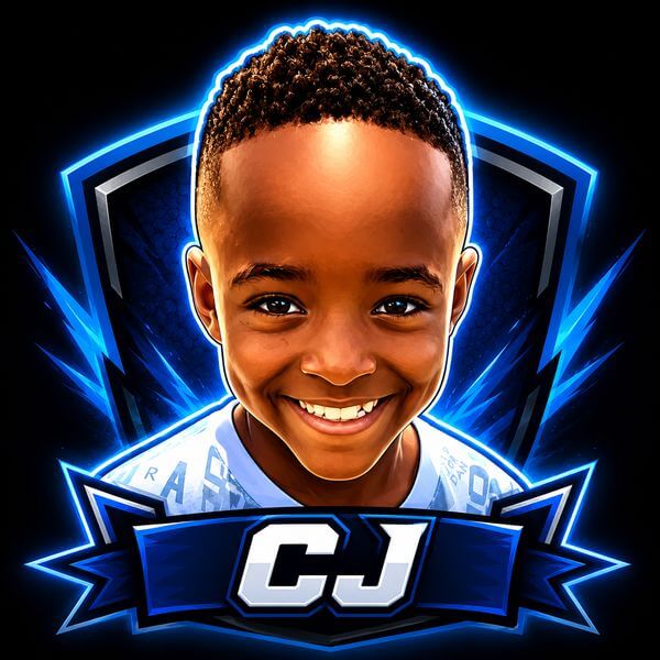 CJ player headshot badge